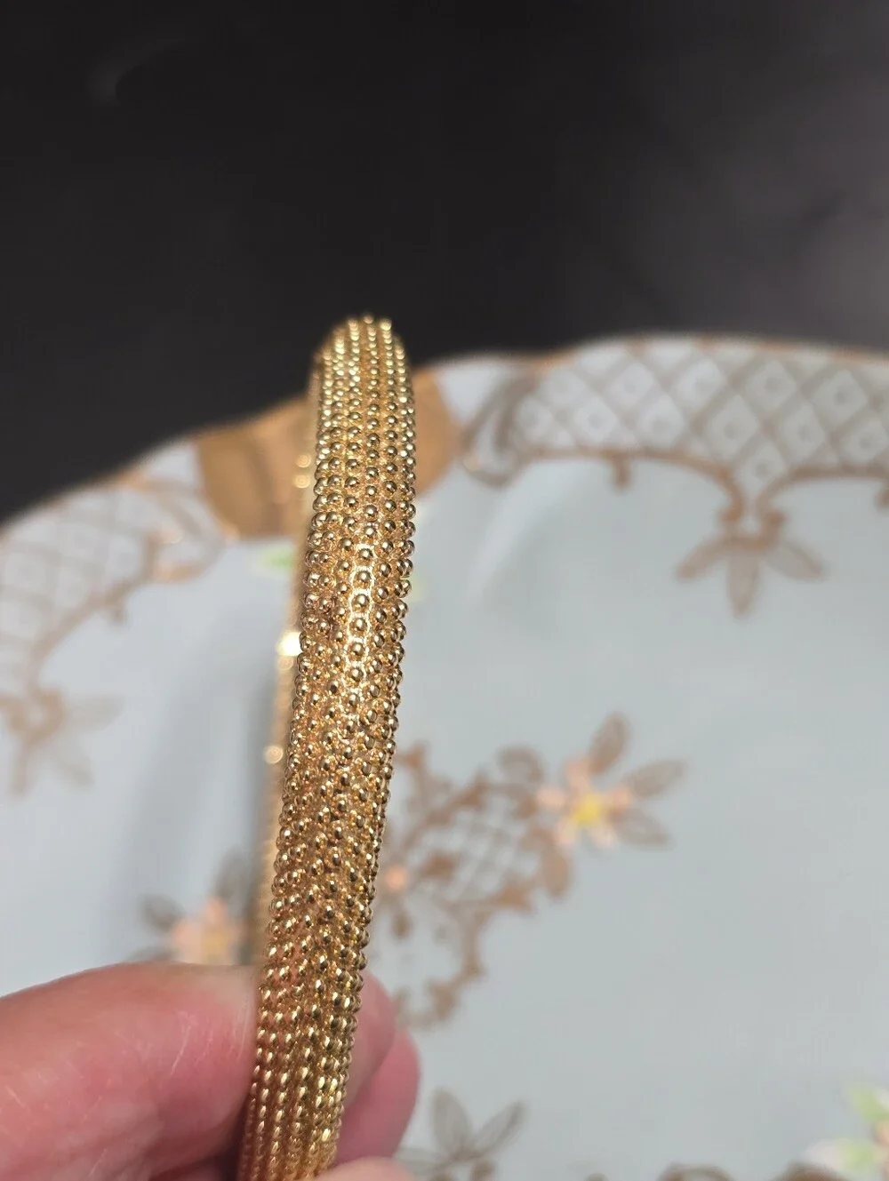 Lilly Pulitzer Gold Tone Textured Bangle Bracelet